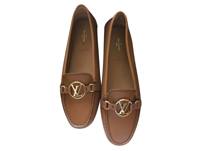 Louis Vuitton Dauphine Flat Loafer Conhaque Couro  ref.87573