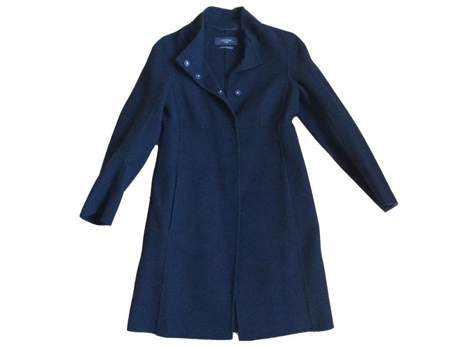 Weekend Max Mara Manteau laine double face Noir  ref.87653