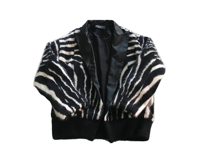 Balmain Zebra blazer jacket Zebra print Angora  ref.87664