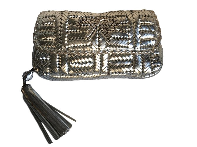 Anya Hindmarch Rossum Argento Pelle Scamosciato  ref.87707