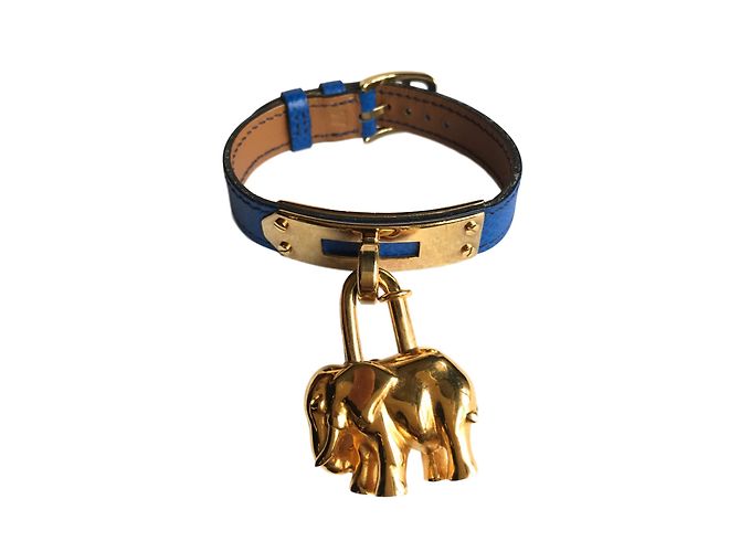 Hermès Kelly Azul Dourado