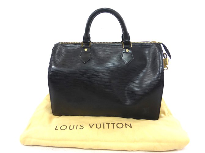 Louis Vuitton SPEEDY 30 EPI PRETO Couro  ref.87737
