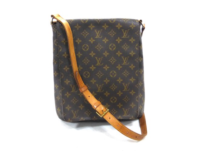 Louis Vuitton MUSETTE SALSA GM MONOGRAMM Braun Leder  ref.87748