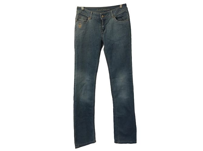 Zadig & Voltaire Vaqueros Denim Azul Claro Corte Recto