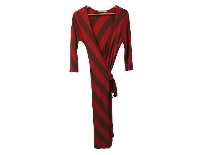 Vestido Cache Coeur Rayas Les Petites Marrón Coral Castaño