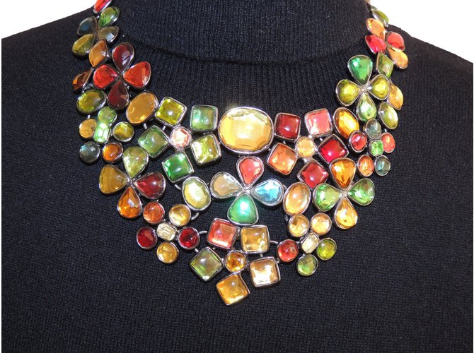 Yves Saint Laurent Plastron necklace Multiple colors Glass  ref.87828