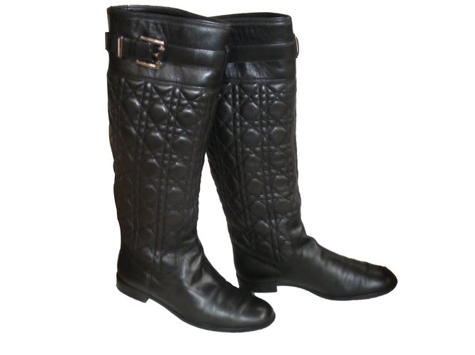 Dior Boots Black Leather  ref.87851
