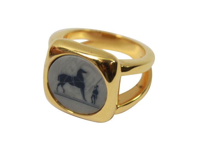 Hermès argolas Dourado Metal  ref.87901