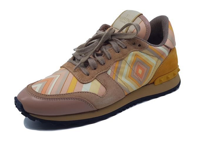 Valentino Rockstud Sneaker aus Leder mehrfarbig 39 Mehrfarben