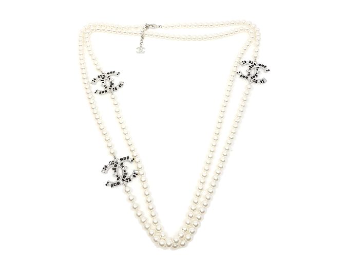 Chanel Collane Nero Bianco Metallo