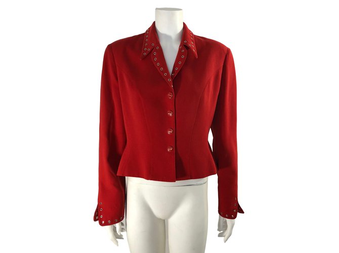 Thierry Mugler Short red jacket Polyester  ref.87944