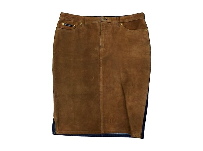 Saia Dolce & Gabbana de camurça e denim