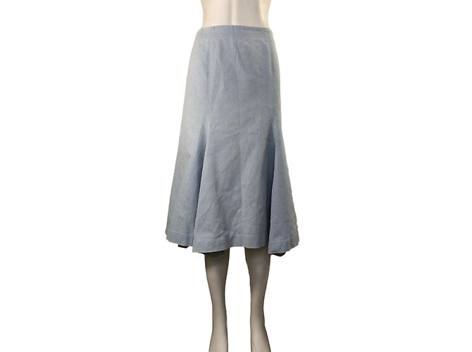 Angelo Tarlazzi Midi Rock aus hellblauem Denim