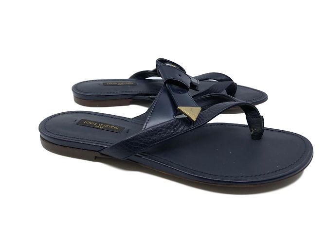 Louis Vuitton Leather sandals Navy blue