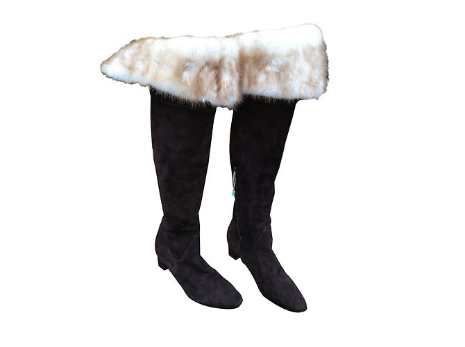 Rene Caovilla Brown Suede Boots