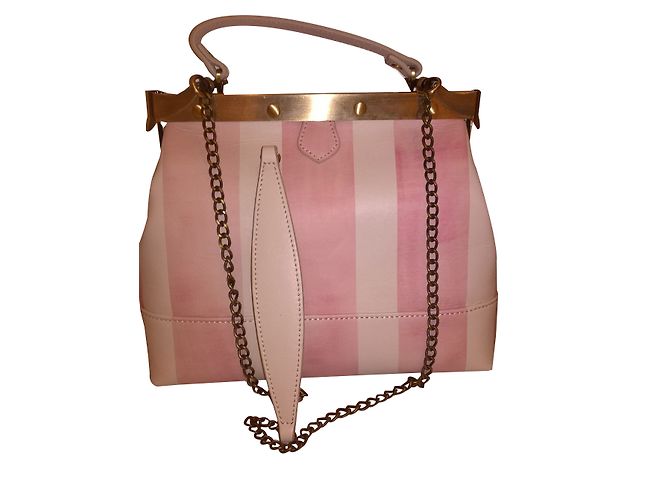 Autre Marque Bolsa de mão Tendence em couro branco e rosa Fora de branco