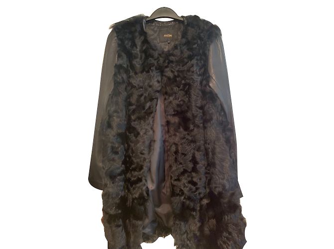 Cappotto in pelle Maje Rey Nero