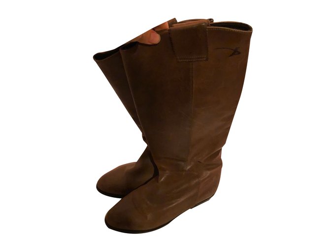 Patrizia Pepe boots Caramel Leather  ref.88135