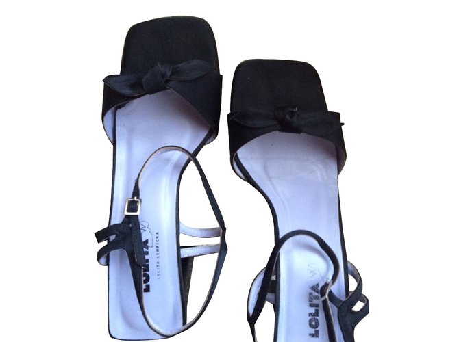 Lolita Lempicka Black sandals Satin  ref.88145