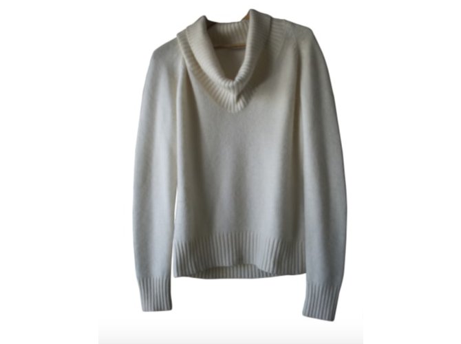 Céline Kaschmir Pullover Weiß Ecru Aus weiß 