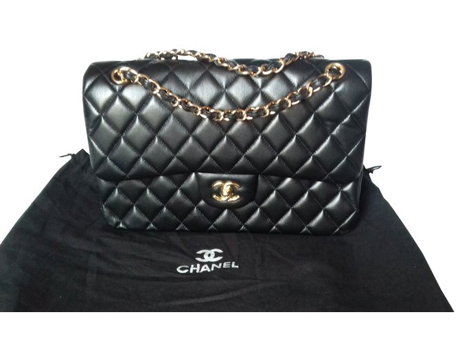 Classique Chanel Timeless Cuir Noir  ref.88160