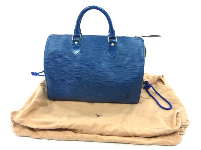 Louis Vuitton Speedy 30 cuir epi bleu  ref.88162