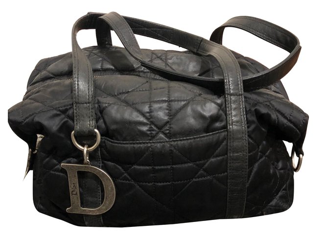 Dior Handtaschen Schwarz Leinwand  ref.88197
