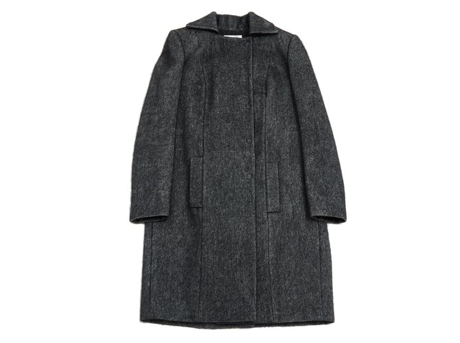 Used in Japan Fashion]Louis Vuitton Gry Angora Blend Wool Coat