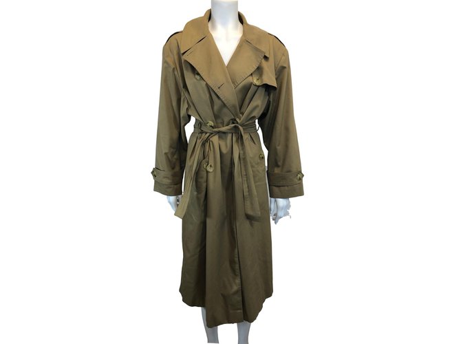 Céline Trench coat Beige Cotton Polyester  ref.88282