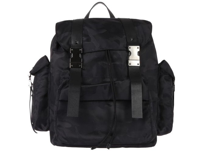 Valentino Garavani Backpack Black Nylon  ref.88286