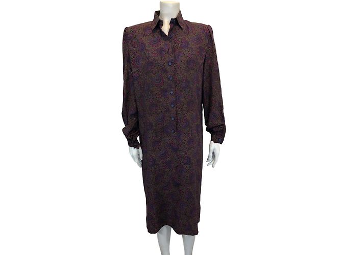 Jean Louis Scherrer Seidenkleid Silber M/L