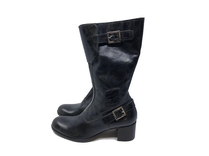 Moma Lederstiefel schwarz