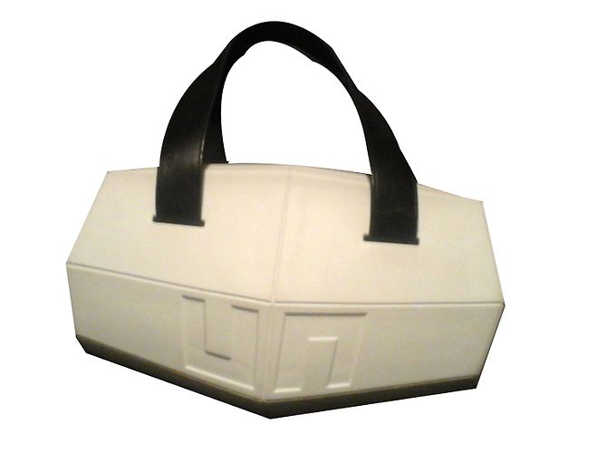 Borsa a mano United Nude Stealth in pelle nera e bianca Nero Bianco
