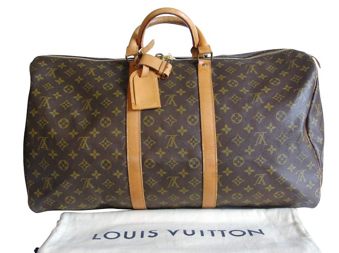 Neverfull Louis Vuitton MM inesistente Marrone chiaro Pelle Tela