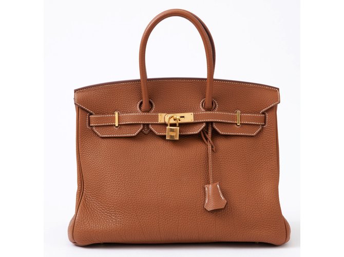 ¡Magnífico bolso Hermès Birkin 35 en cuero Togo Gold en muy buen estado! Dorado  ref.88413