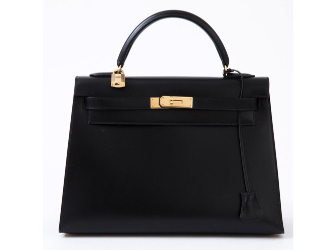 Hermès KELLY 32 Black Leather  ref.88417