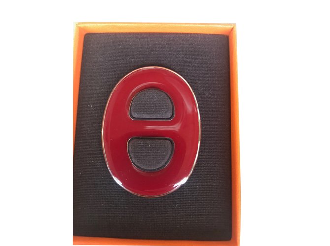 Anello quadrato di Hermès Rosso Acciaio  ref.88518