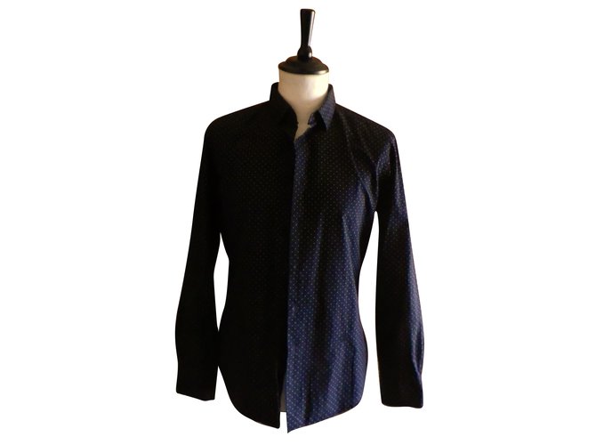 chemise GIVENCHY taille 42 parfait état Coton Noir  ref.88526