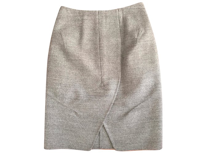 Yves Saint Laurent SAINT LAURENT skirt Grey Wool  ref.88534