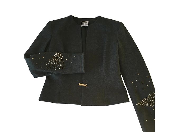 Angelo Tarlazzi Spencer Jacke Grau Wolle