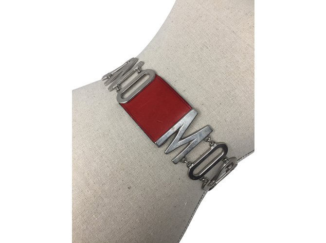 Moschino High waisted belt Red Leather  ref.88583