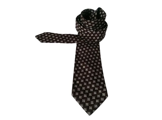 Christian Dior Silk Printed Tie Brown Beige