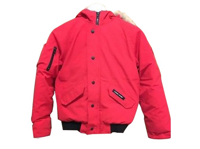 Canada Goose Boy Coats Outerwear Red Polyester  ref.88644