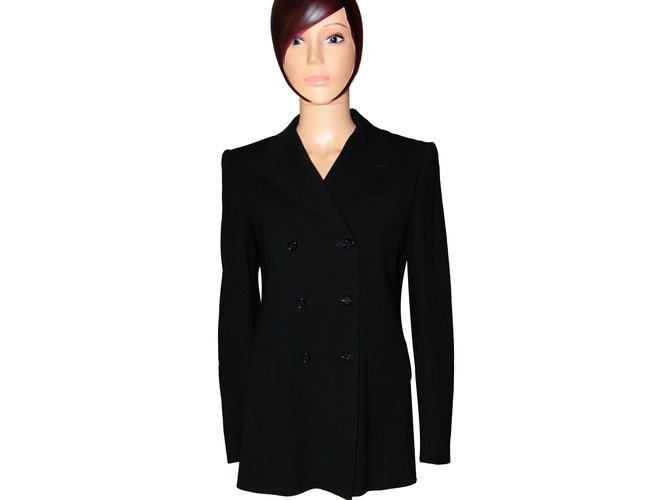 Dolce & Gabbana prächtige schwarze Jacke Wolle Elasthan  ref.88653