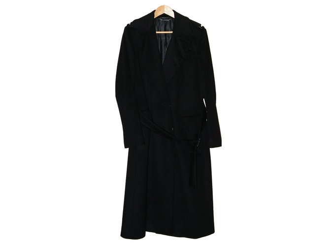 Gucci Abrigo de lana negro y cachemira sublime!  ref.88670