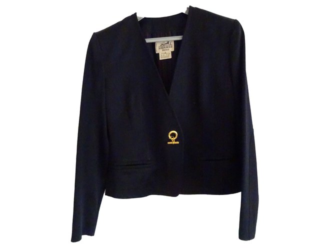 Hermès Jackets Black Silk  ref.88682