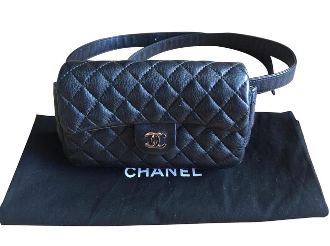 Chanel Clutch-Taschen Schwarz Leder  ref.88706