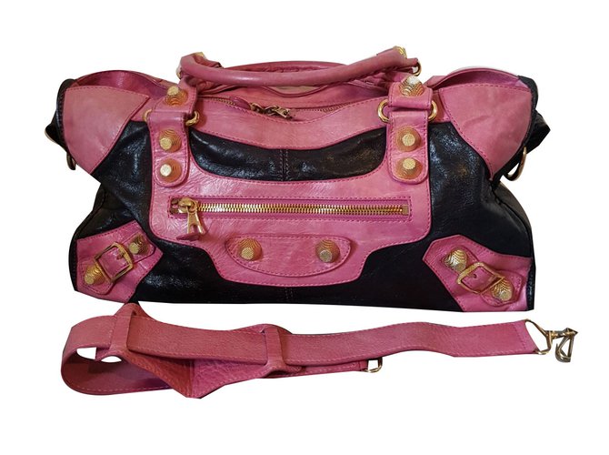 Balenciaga Handbags Black Pink Leather  ref.88715