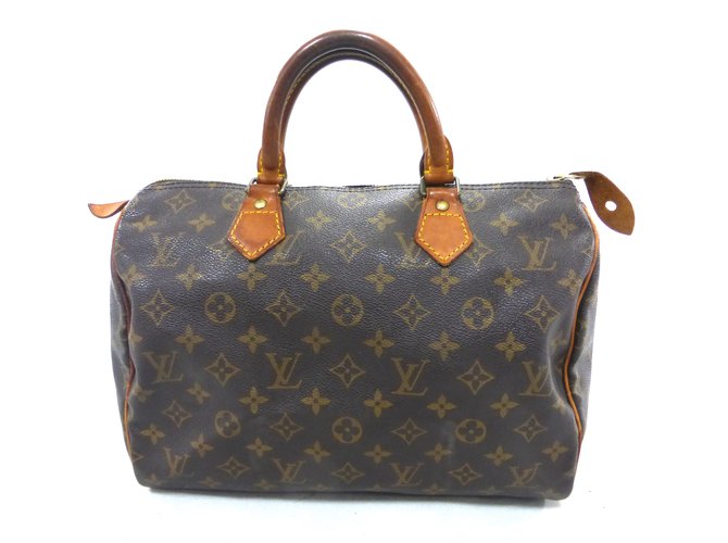 Louis Vuitton Speedy 30 monogram Brown Leather  ref.88754