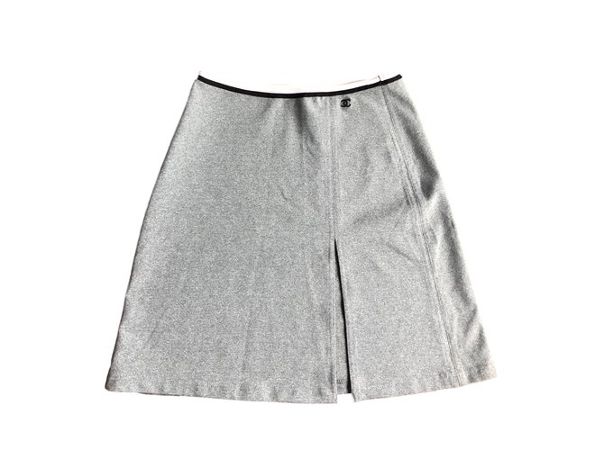 Chanel Skirts Grey Polyester  ref.88830